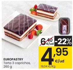 Oferta de Europastry - Tarta Caprichos por 4,95€ en Eroski