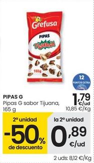 Oferta de Grefusa - Pipas G Sabor Tijuana por 1,79€ en Eroski