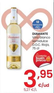 Oferta de Diamante - Vino Blanco Semidulce D.O.C. Rioja por 3,95€ en Eroski