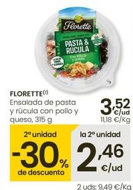 Oferta de Florette - Ensalada De Pasta Y Rucula Con Pollo Y Queso por 3,52€ en Eroski