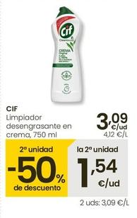 Oferta de Cif - Limpiador Desengrasante En Crema por 3,09€ en Eroski