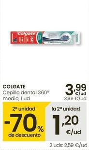 Oferta de Colgate - Cepillo Dental 360 Medio por 3,99€ en Eroski