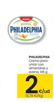 Oferta de Philadelphia - Crema Para Untar Con Almendras y Avena por 2€ en Eroski