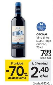 Oferta de Otoñal - Vino Tinto D.O.C Rioja Crianza por 7,99€ en Eroski