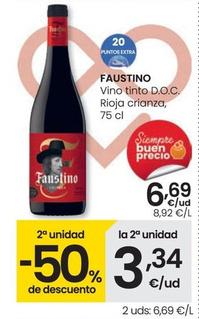 Oferta de Faustino - Vino Tinto D.O.C. Rioja Crianza por 6,69€ en Eroski