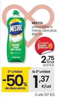 Oferta de Mistol - Lavavajillas A Mano Ultra Plus por 2,75€ en Eroski