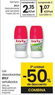 Oferta de Byly - Desodorante Piel Sensibile por 2,15€ en Eroski