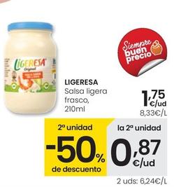 Oferta de Ligeresa - Salsa Ligera Frasco por 1,75€ en Eroski