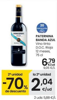 Oferta de Paternina - Banda Azul Vino Tinto D.O.C. Rioja 12 Meses por 6,79€ en Eroski