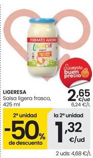 Oferta de Ligeresa - Salsa Ligera Frasco por 2,65€ en Eroski