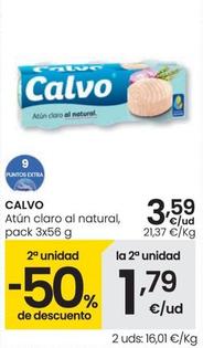 Oferta de Calvo - Atun Claro Al Natural por 3,59€ en Eroski
