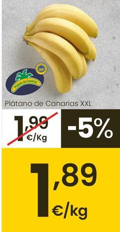 Oferta de Plátano De Canarias XXL por 1,89€ en Eroski