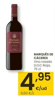 Oferta de Marqués De Cáceres - Vino Rosado D.O.C Rioja por 4,95€ en Eroski