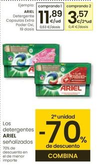 Oferta de Ariel - Detergente Capsulas Extra Poder Oxi por 11,89€ en Eroski