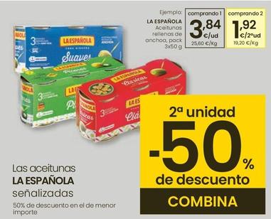 Oferta de La Española - Aceitunas Rellenas De Anchoa, Pack 3x por 3,84€ en Eroski
