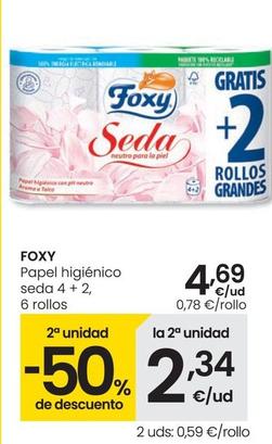 Oferta de Foxy - Papel Higiénico Seda por 4,69€ en Eroski
