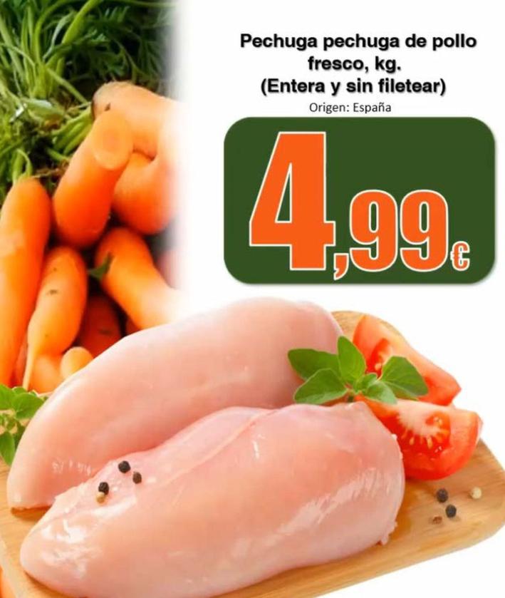 Oferta de Pechuga de pollo por 4,99€ en Super Alcoop