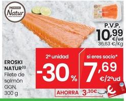 Oferta de Eroski Natur - Filete De Salmon Ggn por 10,99€ en Eroski