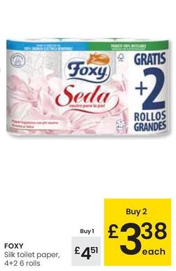 Oferta de Foxy - Silk Toilet Paper por 4,51€ en Eroski