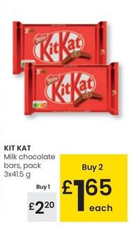 Oferta de Kit Kat - Milk Chocolate Bars por 2,2€ en Eroski