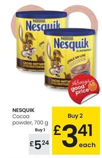 Oferta de Nesquik - Cocoa Powder por 5,24€ en Eroski