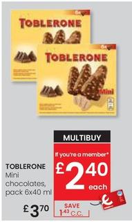 Oferta de Toblerone - Mini Chocolates por 3,7€ en Eroski
