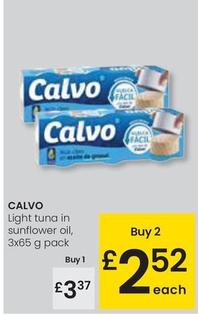 Oferta de Calvo - Light Tuna In Sunflower Oil por 3,45€ en Eroski