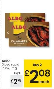 Oferta de Albo - Diced Squid In Ink por 2,78€ en Eroski