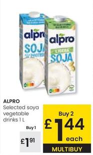 Oferta de Alpro - Selected Soya Vegetable Drinks por 1,91€ en Eroski