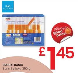 Oferta de Eroski Basic - Surimi Sticks por 1,45€ en Eroski