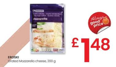 Oferta de Eroski - Grated Mozzarella Cheese por 1,48€ en Eroski