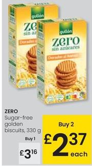 Oferta de Gullón - Zero Sugar-free Golden Biscuits por 3,16€ en Eroski