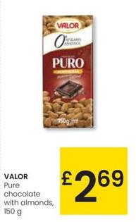 Oferta de Valor - Pure Chocolate With Almonds por 2,69€ en Eroski