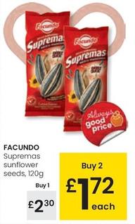 Oferta de Facundo - Supremas Sunflower Seeds por 2,3€ en Eroski