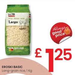 Oferta de Eroski Basic - Long-Grain Rice por 1,25€ en Eroski