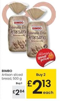 Oferta de Bimbo - Artisan Sliced Bread por 2,84€ en Eroski