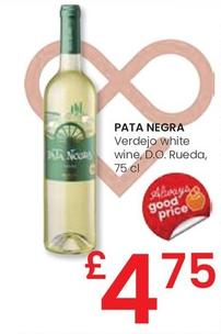 Oferta de Pata Negra - Verdejo White Wine D.o. Rueda por 4,75€ en Eroski