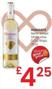 Oferta de Diamante - Semi-sweet Whitw Wine D.o.c. Rioja por 4,25€ en Eroski