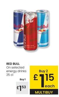 Oferta de Red Bull - On Selected Energy Drinks por 1,53€ en Eroski