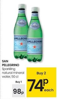 Oferta de San Pellegrino - Sparkling Natural Mineral Water por 0,98€ en Eroski