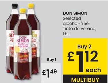 Oferta de Don Simón - Selected Alcohol-free Tinto De Verano por 1,49€ en Eroski