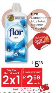 Oferta de Flor - Concentrated Blue Fabric Softener por 5,18€ en Eroski
