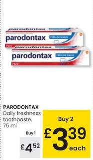 Oferta de Parodontax - Daily Freshness Toothpaste por 4,52€ en Eroski