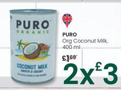 Oferta de Puro - Org Coconut Milk por 1,69€ en Eroski