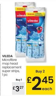 Oferta de Vileda - Microfibre Mop Head Replacement Super Strips por 3,27€ en Eroski
