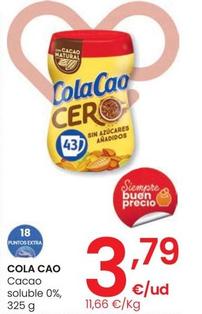 Oferta de Cola Cao - Cacao Soluble 0% por 3,79€ en Eroski