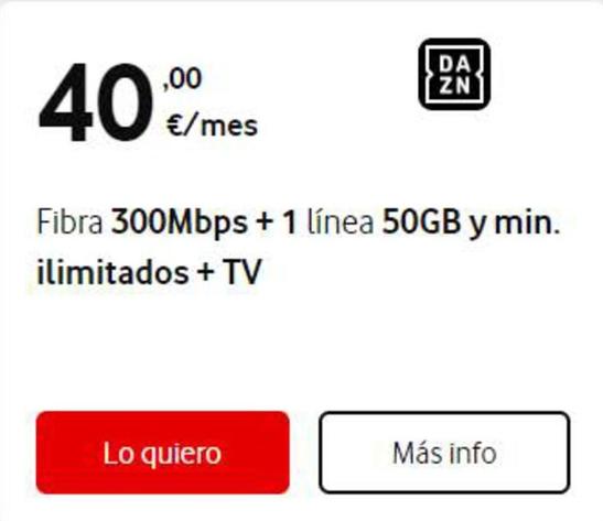 Oferta de  por 40€ en Vodafone