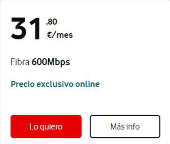 Oferta de  por 31,8€ en Vodafone