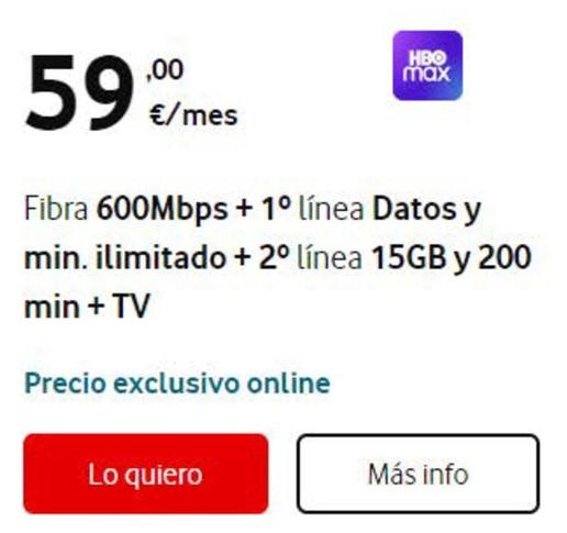 Oferta de  por 59€ en Vodafone