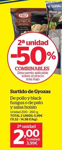 Oferta de Gyozas De Pollo Y Black Fungus O De Pato Y Salsa Hoisin por 3,99€ en La Sirena
